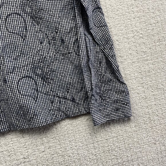 Mens Au Noir Gingham Abstract Doodle Paisley Button-up dress shirt Men Size 3 - Picture 12 of 14